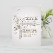 美しいタイポグラフィーの25周年記念招待状 招待状 (スタンド正面)