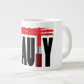 美しいタイポグラフィ口紅 ジャンボコーヒーマグカップ (正面右)