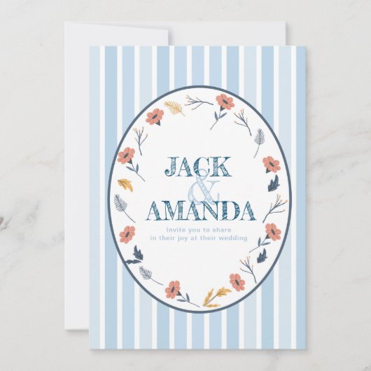 美しいタイムレスな花のウェディング招待状 招待状 (正面)