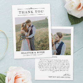 美しいタイムレスミニマリスト2枚結婚の写真 サンキューカード
