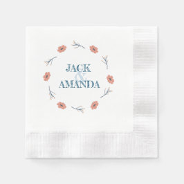 美しいタイムレス結婚フローラのデコナプキン 縁ありカクテルナプキン
