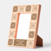 美しいタイルの幾何学的パターン汎用メッセージ レーザー彫刻フレーム (左)