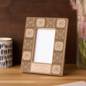 美しいタイルの幾何学的パターン汎用メッセージ レーザー彫刻フレーム (左)