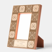 美しいタイルの幾何学的パターン汎用メッセージ レーザー彫刻フレーム (左)