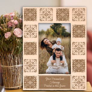 美しいタイルの幾何学的パターン汎用メッセージ レーザー彫刻フレーム