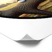 美しいタキシード猫の丸3D画像 ポスター (角)