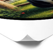 美しいタキシード猫の丸3D画像 ポスター (角)