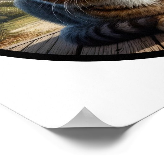 美しいタビー猫の円形3D画像 ポスター (角)