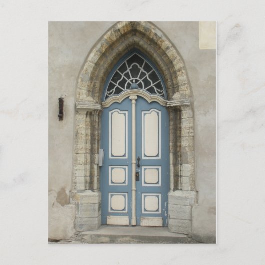 美しいタリン、エストニアの石とウッドの入り口 ポストカード (正面)