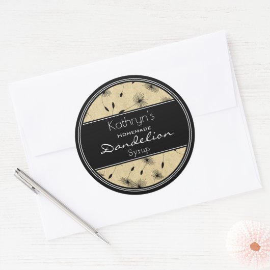 美しいタンポポパーソナライズされたン ラウンドシール (封筒)