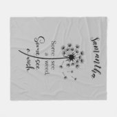 美しいタンポポ願い フリースブランケット (正面(横))