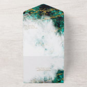 美しいターコイズとクリスタルのジオード オールインワン招待状 (外側)