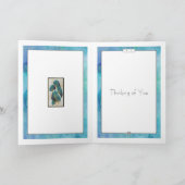 美しいターコイズとゴールドの花のグリーティングカード カード (内部)