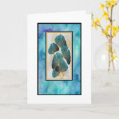 美しいターコイズとゴールドの花のグリーティングカード カード (黄色い花)