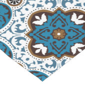 美し💙いターコイズと茶色のアズレホス, V ショートテーブルランナー (コーナー)