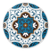 💙🤎美しいターコイズと茶色のアズレホスV セラミックノブ (正面)