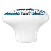 💙🤎美しいターコイズと茶色のアズレホスV セラミックノブ (側面)