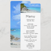 美しいターコイズのトロピカルビーチメニュー 招待状 (正面/裏面)