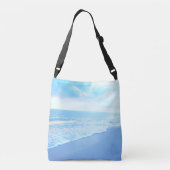 美しいターコイズのパーソナライズなビーチのトートバック クロスボディバッグ (裏面)