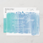 美しいターコイズの水彩絵の具の感謝のポストカード ポストカード (正面/裏面)