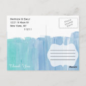 美しいターコイズの水彩絵の具の感謝のポストカード ポストカード (裏面)