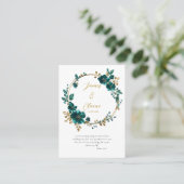 美しいターコイズの花のオルソドックスな結婚式の祈りのカード プレイスカード (スタンド正面)