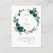 美しいターコイズの花のオルソドックスな結婚式の祈りのカード プレイスカード (正面)