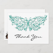 美しいターコイズの蝶の感謝のポストカード ポストカード (正面/裏面)
