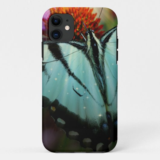 美しいターコイズアゲハチョウバタフライ Case-Mate iPhoneケース (裏面)