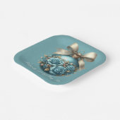 美しいターコイズクリスマスボールバラ雪 ペーパープレート (傾斜あり)