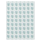 美しいターコイズグリーンアンドレッドスノーフレーク テーブルクロス (正面)