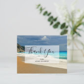 美しいターコイズシートロピカルフォトサンキュー ポストカード (スタンド正面)