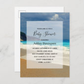 美しいターコイズシートロピカルフォトベビーシャワー インビテーションポストカード (正面/裏面)