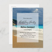 美しいターコイズシートロピカルフォト誕生日 インビテーションポストカード (正面/裏面)