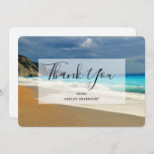 美しいターコイズシートロピカルフォト サンキューカード (正面/裏面)