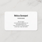 美しいターコイズシートロピカルフォト 名刺 (裏面)