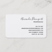 美しいターコイズシートロピカルフォト 名刺 (裏面)