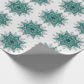 美しいターコイズデザイン ラッピングペーパー (角)
