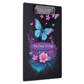 美しいターコイズピンクかわいい蝶の花 クリップボード (右)