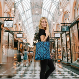 美しいターコイズフローラBrocade トートバッグ