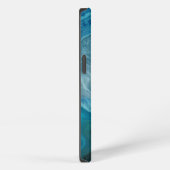 美しいターコイズブルーの瑪瑙の石 iPhoneケース (右側面)
