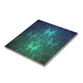 美しいターコイズブルーグリーンダマスク タイル (側面)