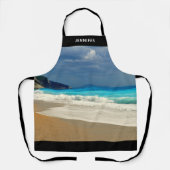 美しいターコイズブルーシートロピカルフォト エプロン (正面)