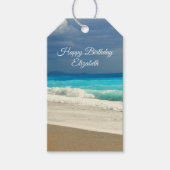 美しいターコイズブルーシートロピカルフォト ギフトタグ (正面)