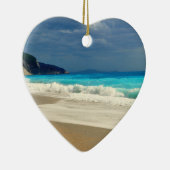 美しいターコイズブルーシートロピカルフォト セラミックオーナメント (右)