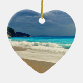 美しいターコイズブルーシートロピカルフォト セラミックオーナメント