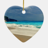 美しいターコイズブルーシートロピカルフォト セラミックオーナメント (裏面)