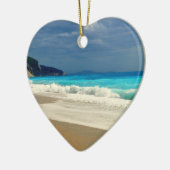 美しいターコイズブルーシートロピカルフォト セラミックオーナメント (左)