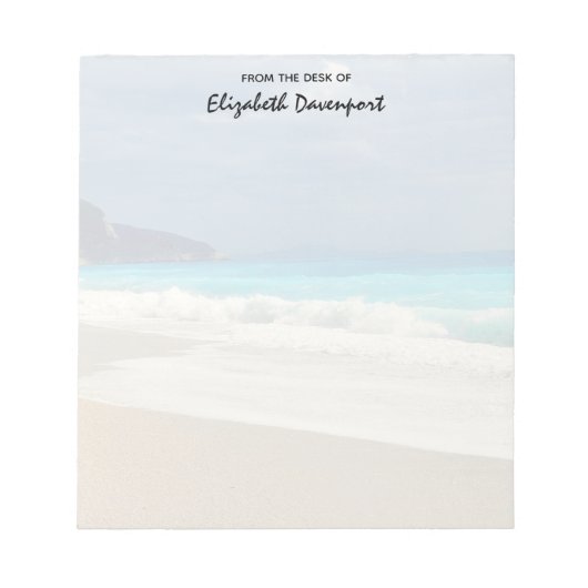 美しいターコイズブルーシートロピカルフォト ノートパッド (正面)