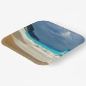 美しいターコイズブルーシートロピカルフォト ペーパープレート (傾斜あり)